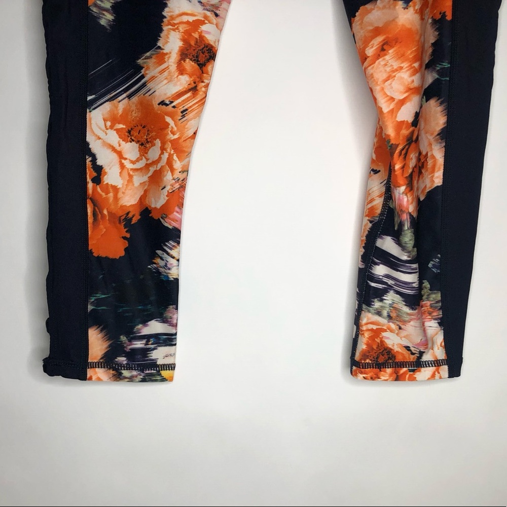 BETSEY JOHNSON PERFORMANCE Give Love Get Love black orange floral leggin… - Picture 4 of 11